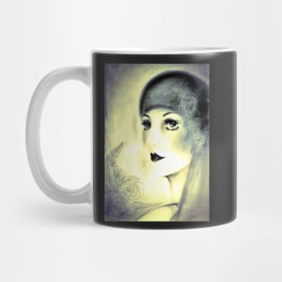 ART DECO FLAPPER INK SEPIA DRAWING POSTER PRINT Mug